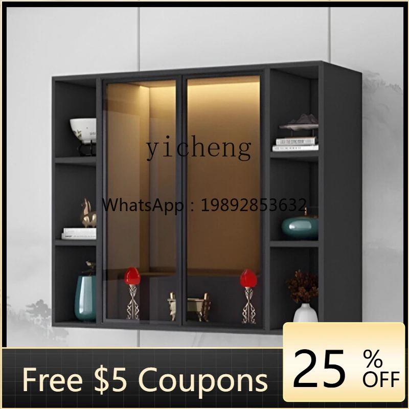 ZZ الحائط بوذا ضريح مذبح مذبح خزانة المنزل طاولة العبادة إله الثروة بوذا ضريح #1