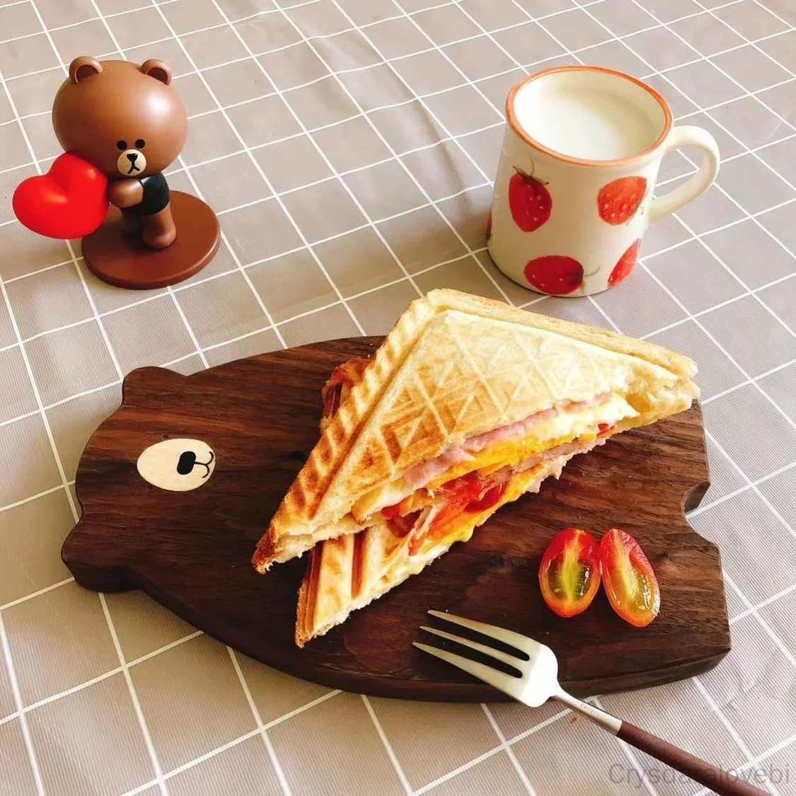 Wood Board Chopping Block Cute Bear Shape Bread Tray Black Walnut Cutting Board Beech Kitchen Board