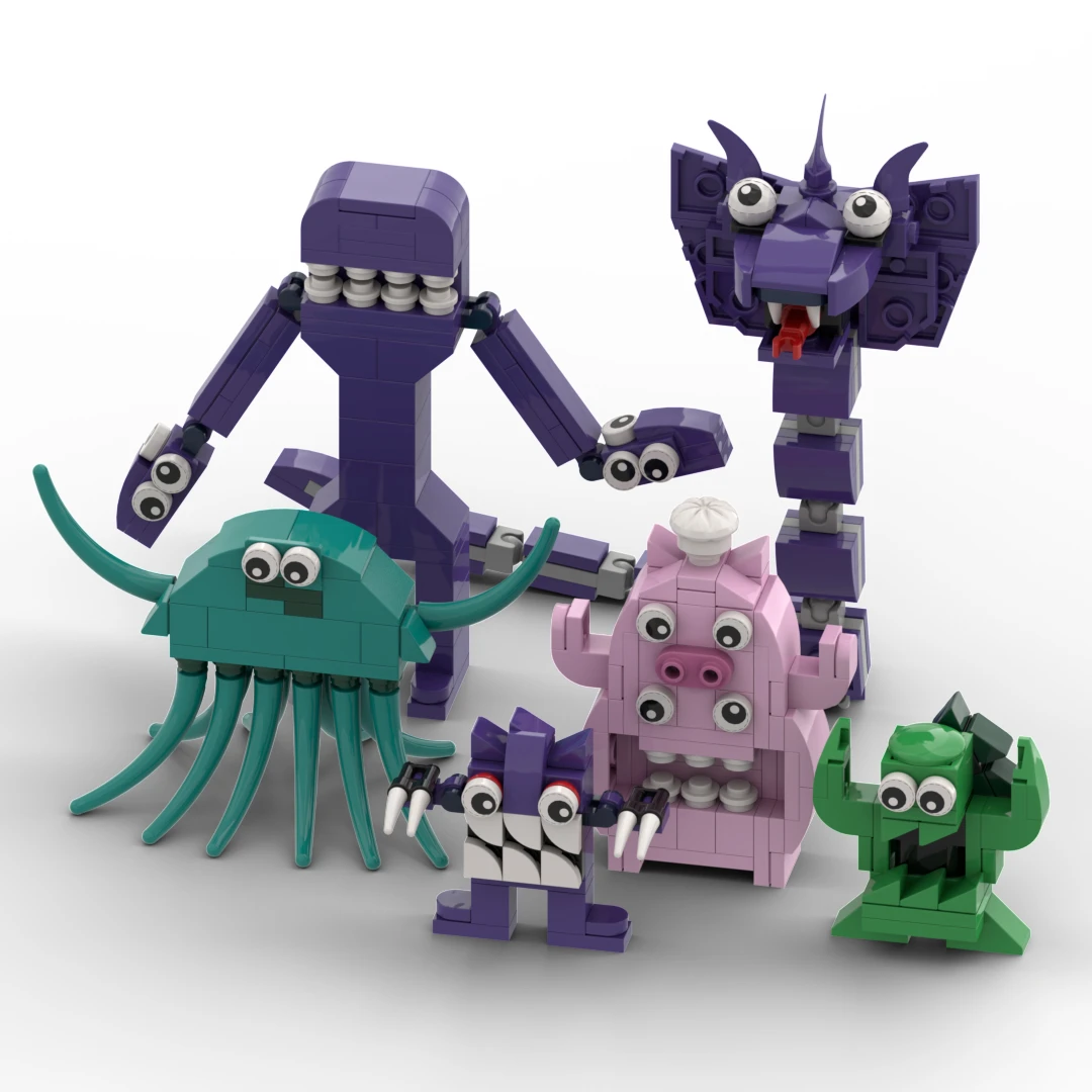 Monster Garden of Ban Ban Figure Building Blocks Set Anime Action Figure Assembly Bricks Construction Toys for Kid Gift Xmas