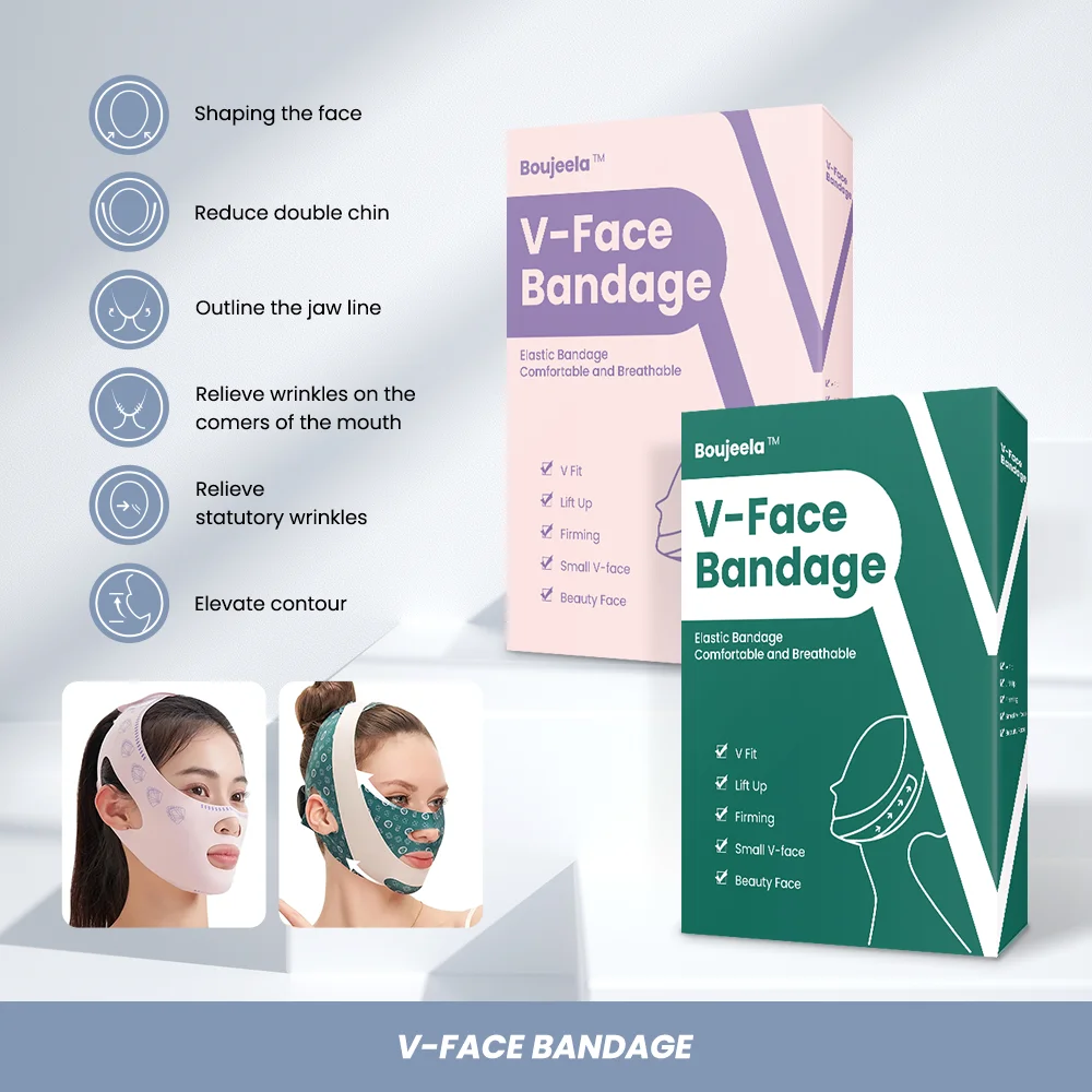 New Design V Line Lifting Tape Breathable Fabric Facial Slimming Band Reduce Double Chin Reusable Sleeping Face Lifting Belt