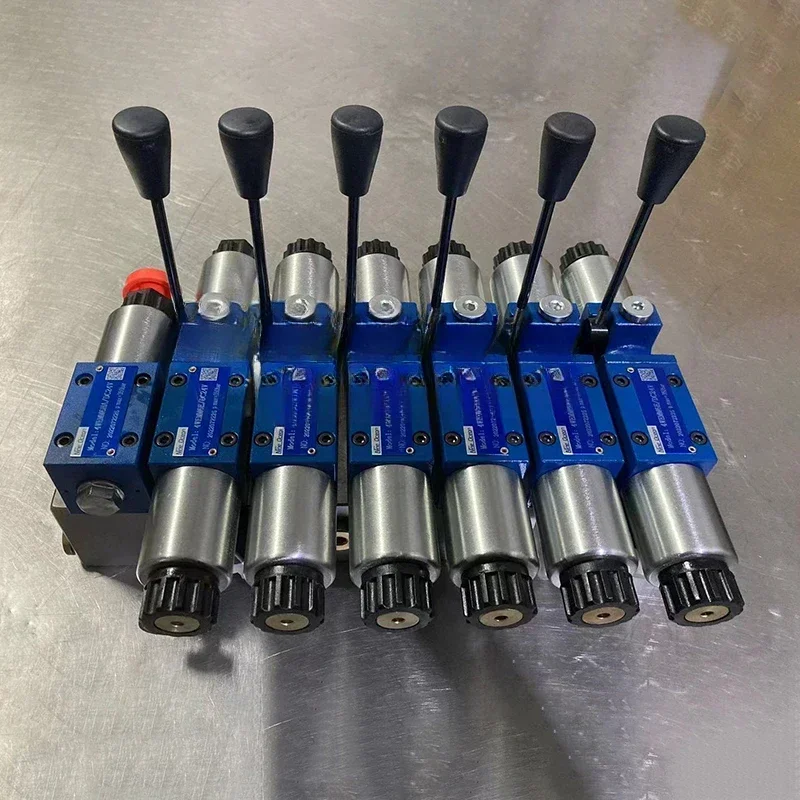 Hydraulic hand electric integrated 4WEMM6EG distributor trailer tailboard modification with remote control obstacle removal