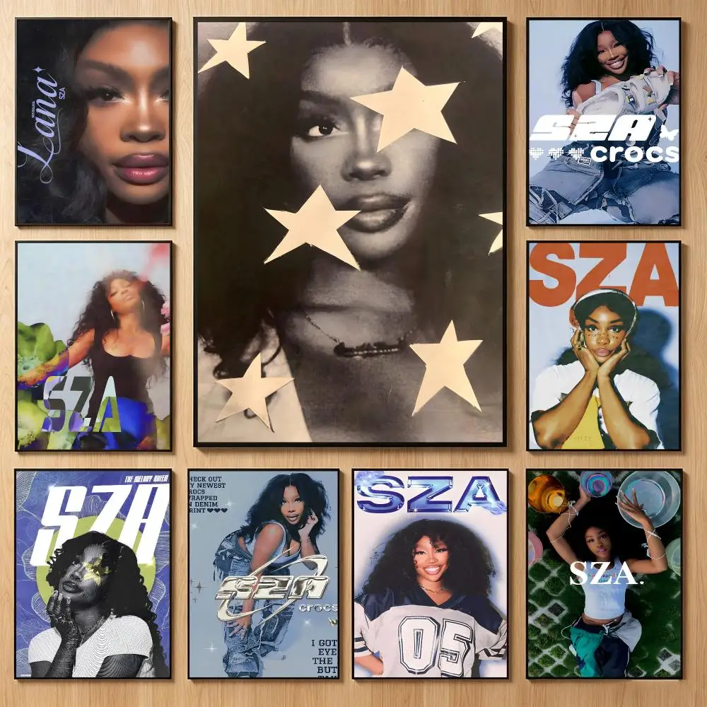 Soulful Singer s-SZA Poster Classic Self-Adhesive PP Wall Sticker for Living Room Bar Decor Gift