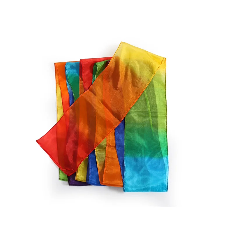 Rainbow long Waterfall Of Silk 5m silk magic tricks silk scarves magic props