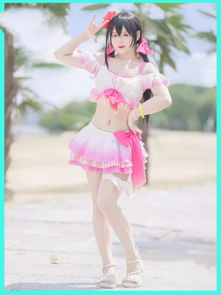 Anime Lovelive Nico Yazawa Cosplay Frauen Mode Badeanzug Rollenspiel Kleidung Sommer Strand Bade bekleidung Gesangs anzug neu 2024