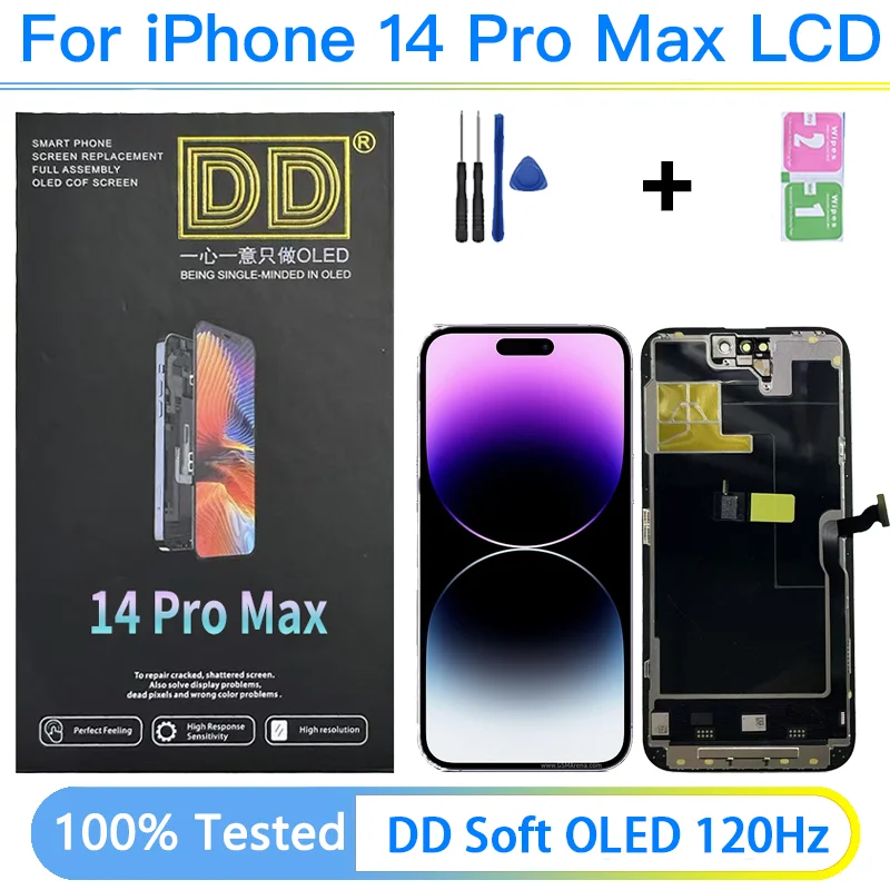 Image of Neues Modell DD Soft OLED 120HZ LCD-Bildschirm mit entfernbarem IC für iPhone 14 Pro Max LCD-Display Touchscreen-Digitizer-Einheit