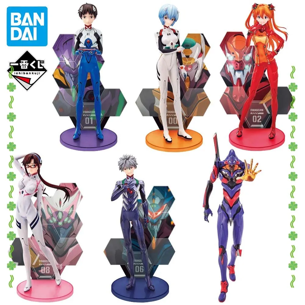 

In Stock Original BANDAI Ichiban Kuji EVA01 Makinami Ikari Shinji Nagisa Kaworu Asuka Rei Ayanami Figure Anime Evangelion Model