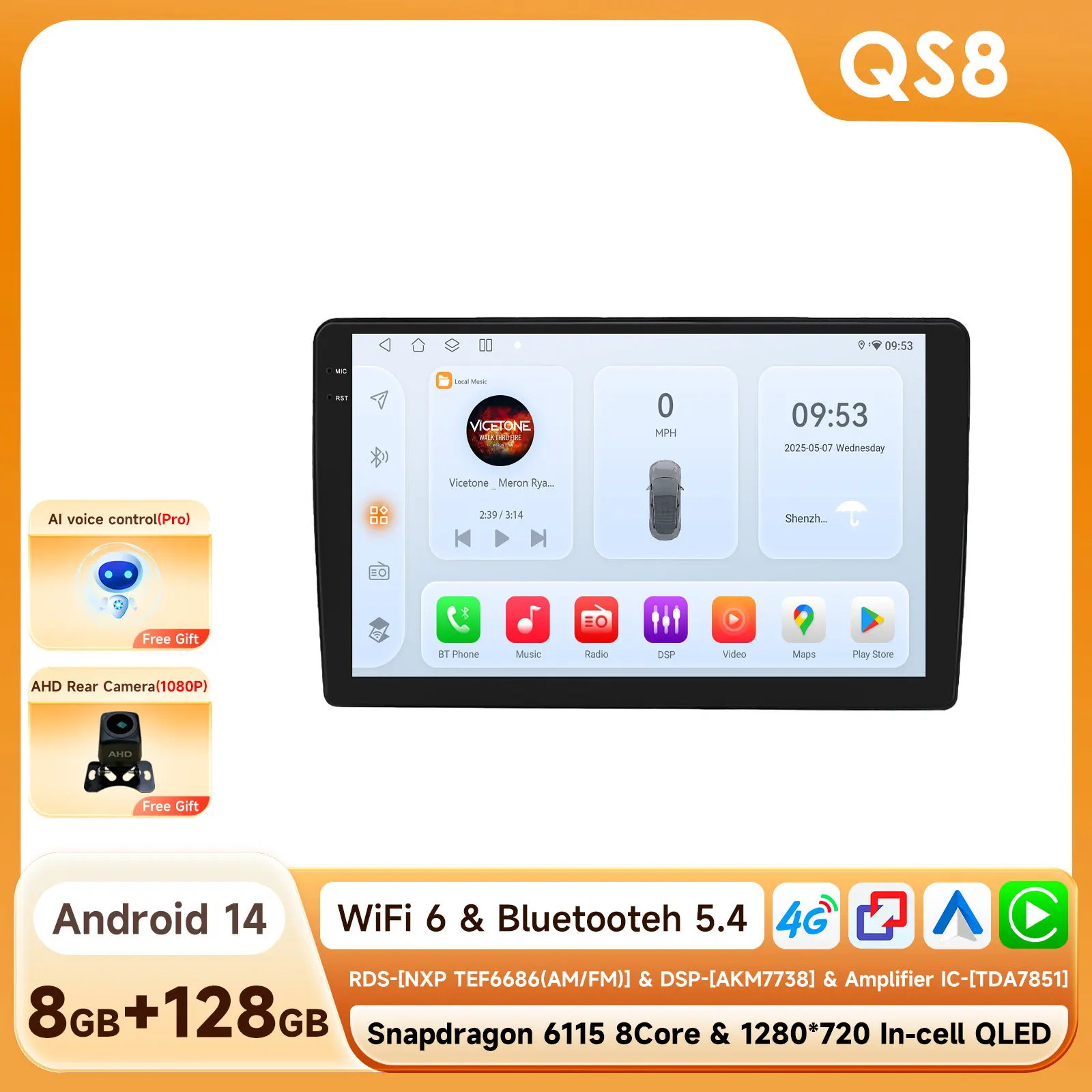 Android Auto autoradio voor Jeep Wrangler Chrysler Compass 300C Dodge stereo multimediaspeler GPS navigatie DSP Carplay