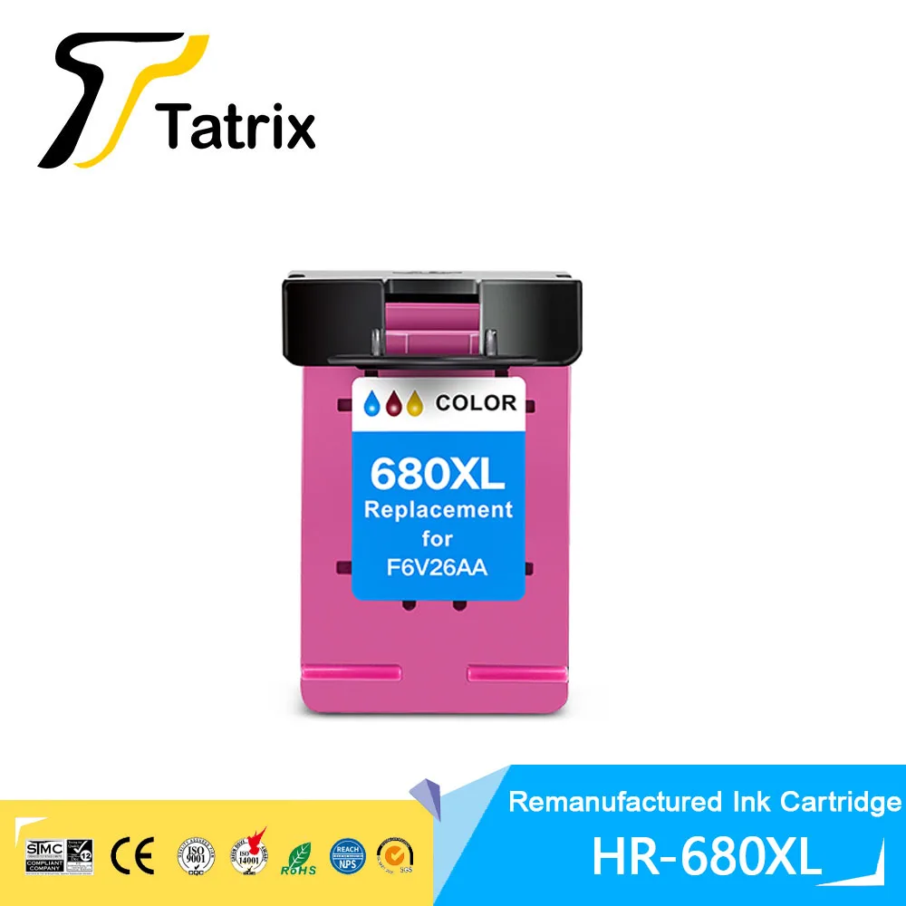 Tatrix 680XL 680 XL For HP680XL Premium Color Remanufactured Ink Cartridge For DeskJet 3636 3638 3838 3776 3700 2678 2677 2676