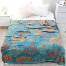 Bamboo Cotton Summer Quilt adult Bedding Blanket Bedspread 150*200 cm 2 Layers Muslin Sleeping Gauze Blanket For Afternoon Nap