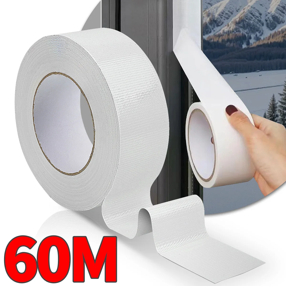 

Versatile Super Strong Waterproof Duct Tape White Adhesive for DIY Home Use Walls Plastics Glass Wood Metal