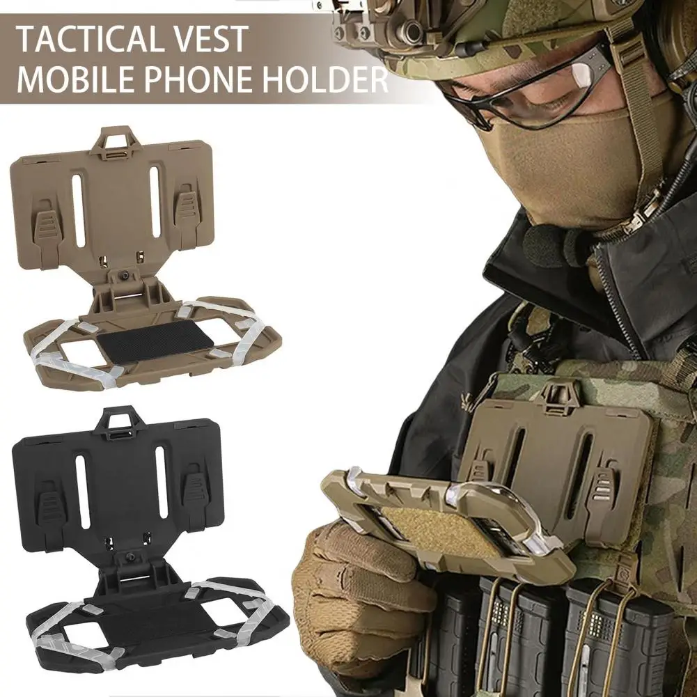 

Tactical Vest Phone Holder Silicone Chest Phone Board Carrier Outdoor Camping Foldable Navigation Board Smartphone Mount