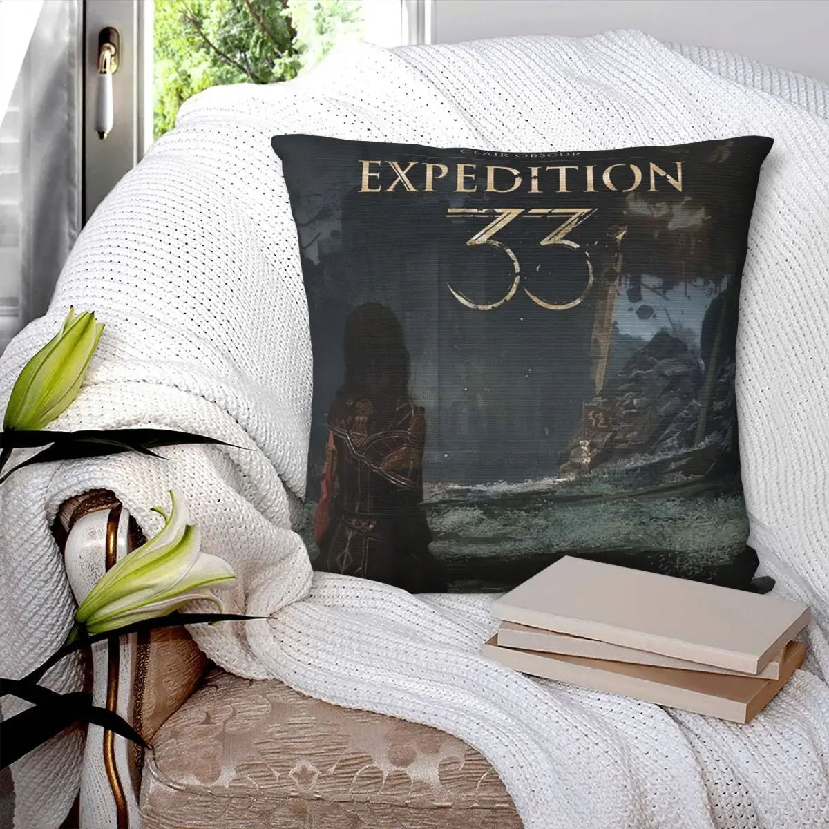 Clair Obscur Expedition 33 Game Square Pillowcase Cushion Cover Pillow Case Throw Pillow Cover for Home Bedroom Car