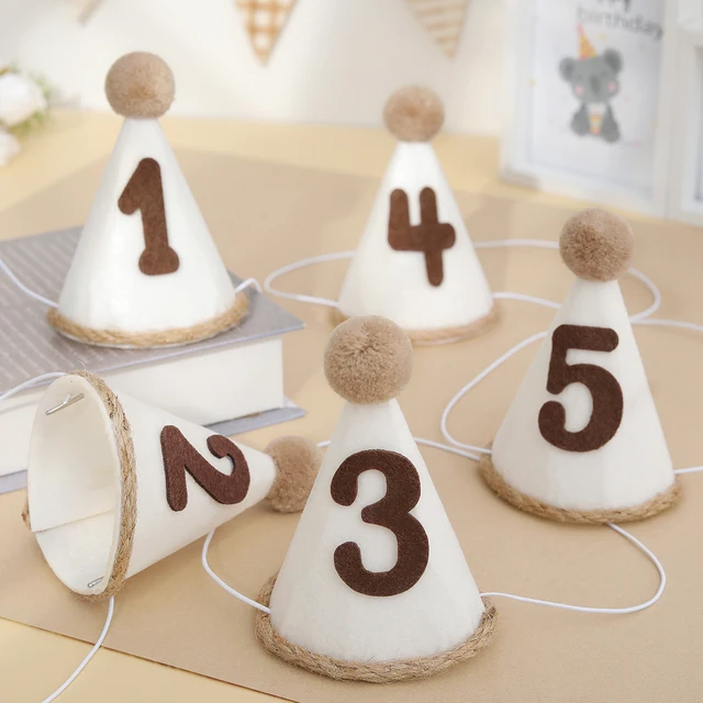 1PC Mała czapka urodzinowa w stylu retro z okazji urodzin