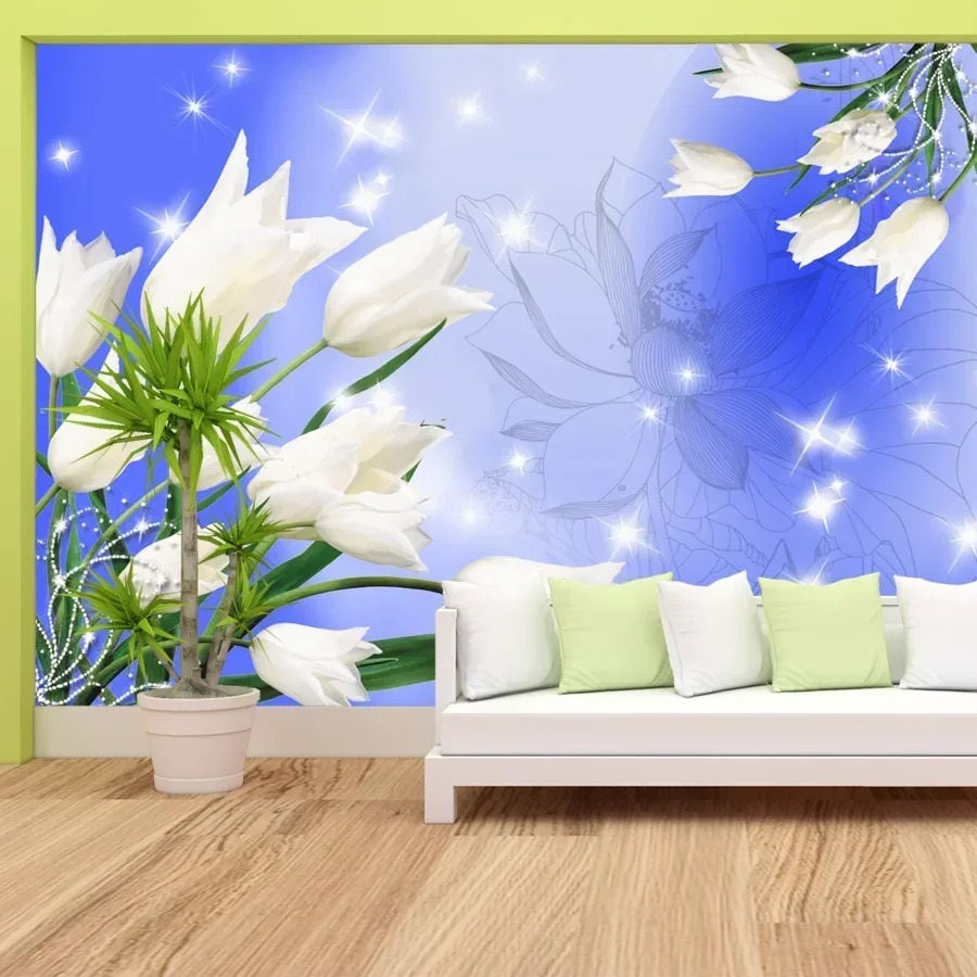 

Съемные обои, панели для домашнего декора, самоклеящиеся обои, декоративные обои для гостиной, спальни, цветочная роспись лилии