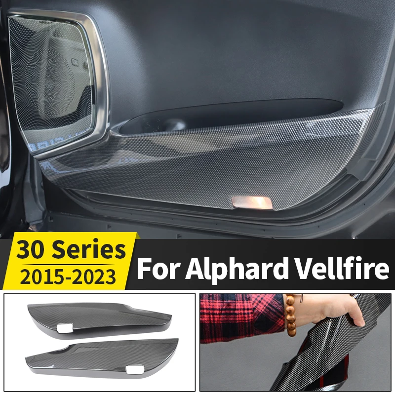 

For Toyota Alphard Vellfire 30 Series 2015-2022 2020 2019 Upgrade Decoration Accessories Car Door Kick Plate Horn Protective Pad