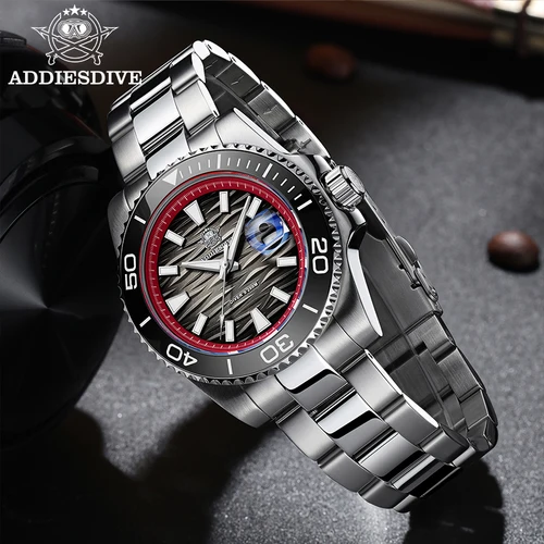Imagen 2 del producto ADDIESDIVE Reloj analógico de lujo para hombre BGW9 Bisel de cerámica luminosa Reloj de buceo para hombre Reloj de cuarzo de 200 m Pulsera de acero inoxidable