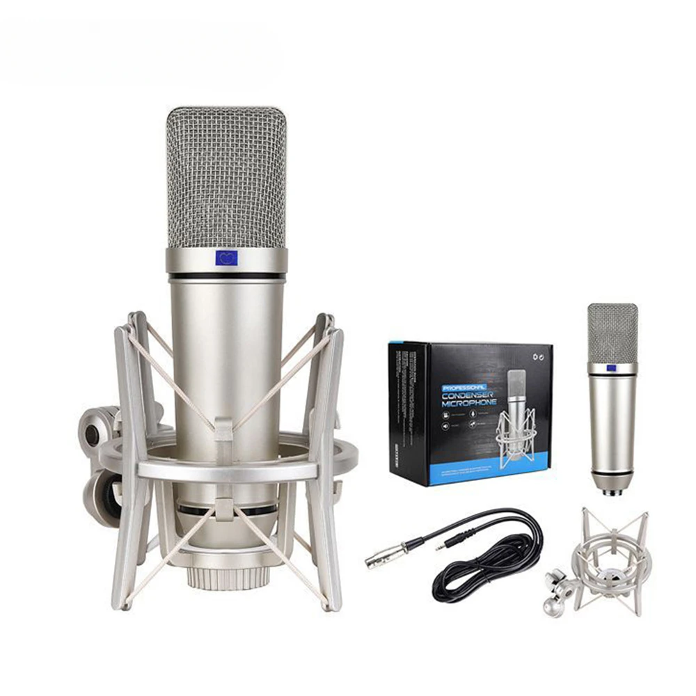 Classic 5v 26MM Large Diaphragm Microphone With Stand For Recording And Singing