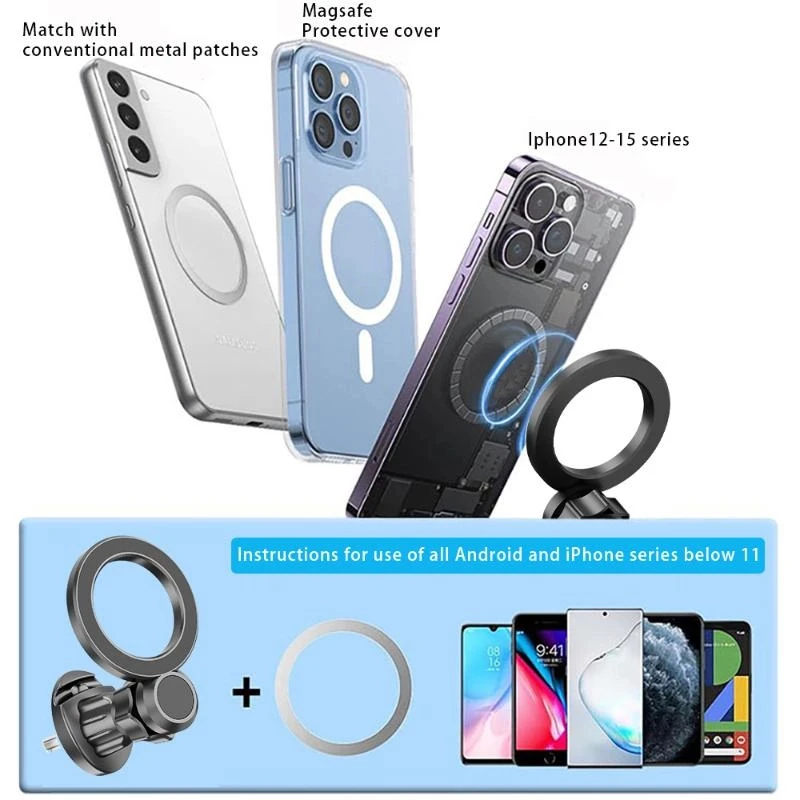 1 pieza 17mm/0,67 pulgadas cabeza de bola de articulación imanes súper fuertes Base de montaje magnético para coche para fundas MagSafe teléfono 16 15 14 13 12 Series