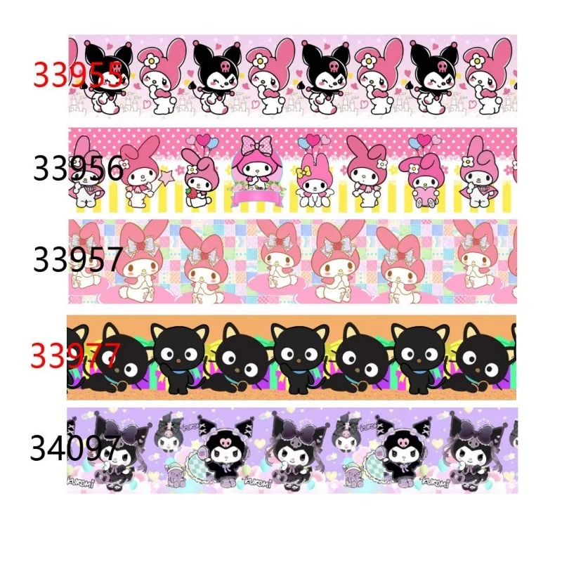 10yards My Melody Chococat Kuromi Cartoon Grosgrain Ribbon 38mm for Hairbows Handmade Accessories Craft Materials