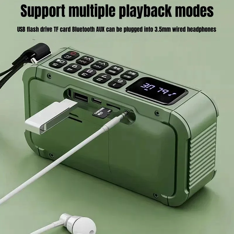 SANSUI F63 Portable Wireless Bluetooth Speakers FM Radio Outdoor