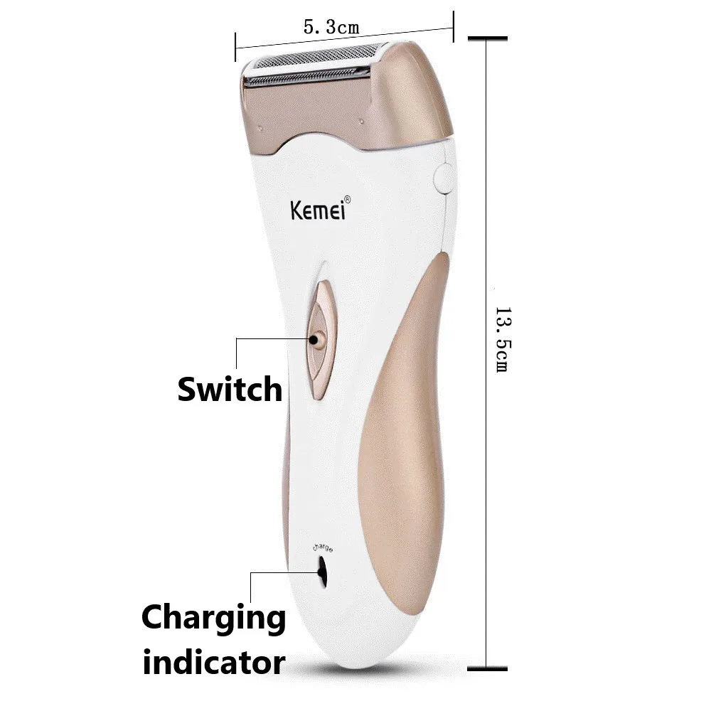 Rechargeable Electric Women Shaver Epilator Shaving Hair Removal Scraping Female Body Depilation Machine Depilator KM-3518