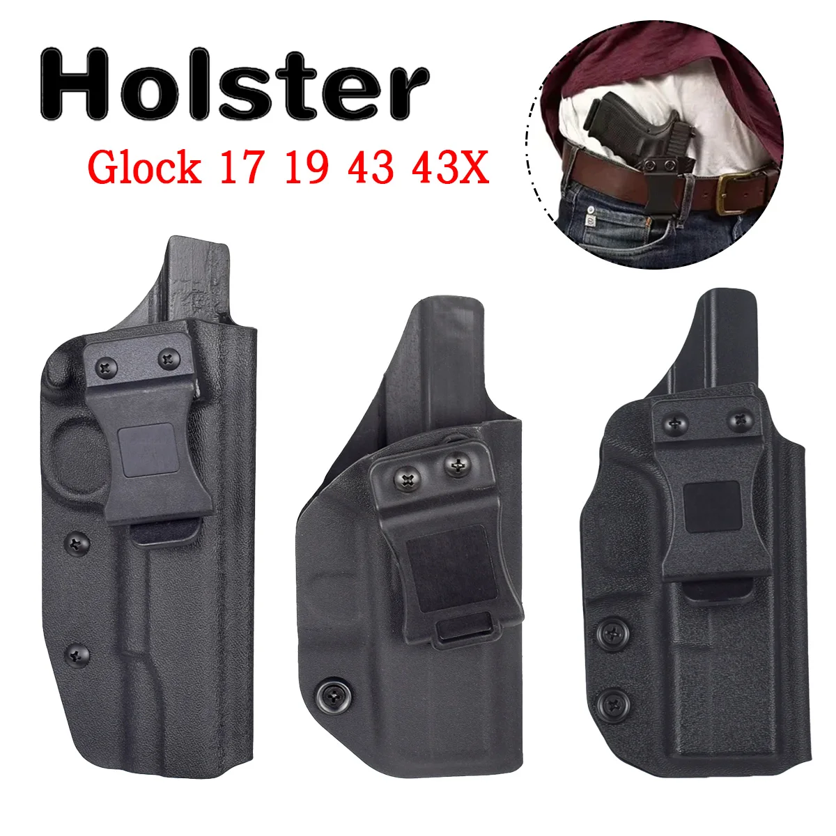 

Glock 17 19 22 31 43 43X SIG Sauer P365 Jericho 941 Taurus G2C S&W TH9 Colt 1911 Holster IWB Cover Sleeve Anti Slip Handgun