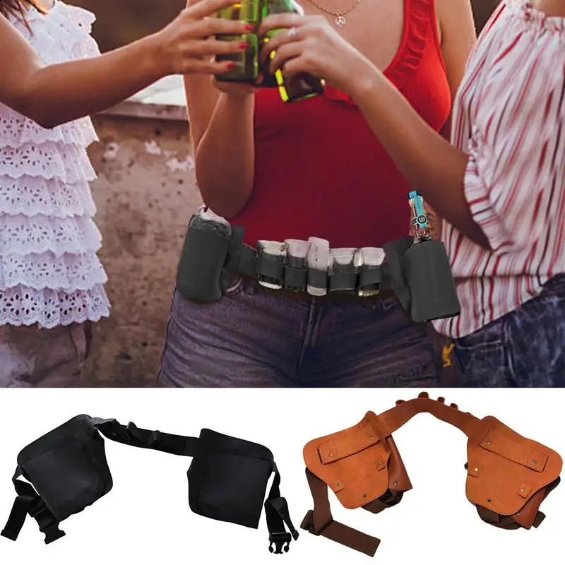 Beer Belt Holster Adjustable Beer Fanny Pack Outdoor Fanny Pack Beer With Water Bottle Holder For Hiking Fishing Hunting Walking