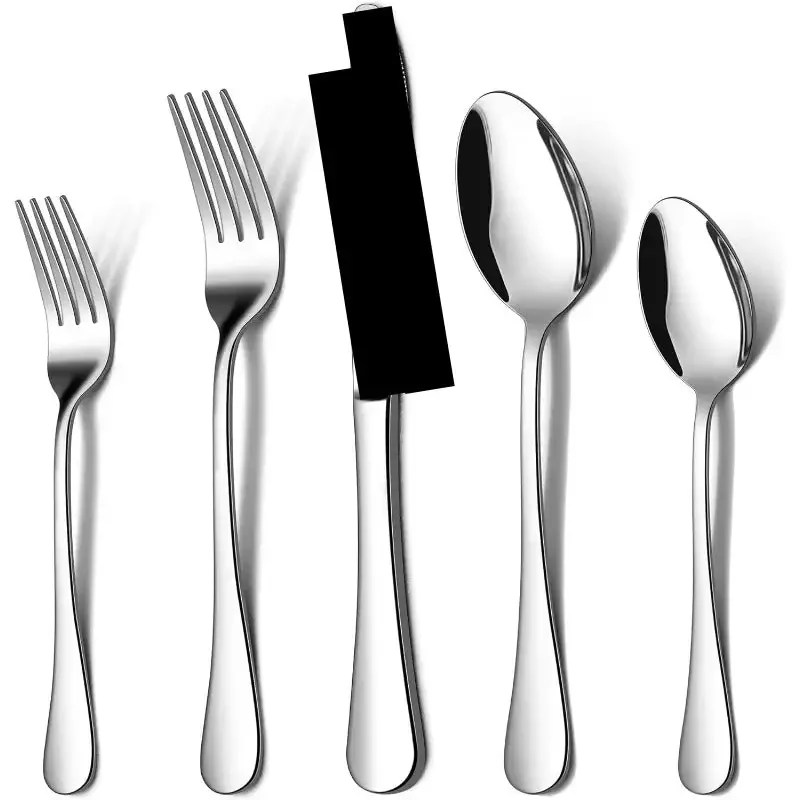 20 Piece Silverware Flatware Cutlery Set, Stainless Steel Utensils Service for 4, Include Fork Spoon, Mirror Polished