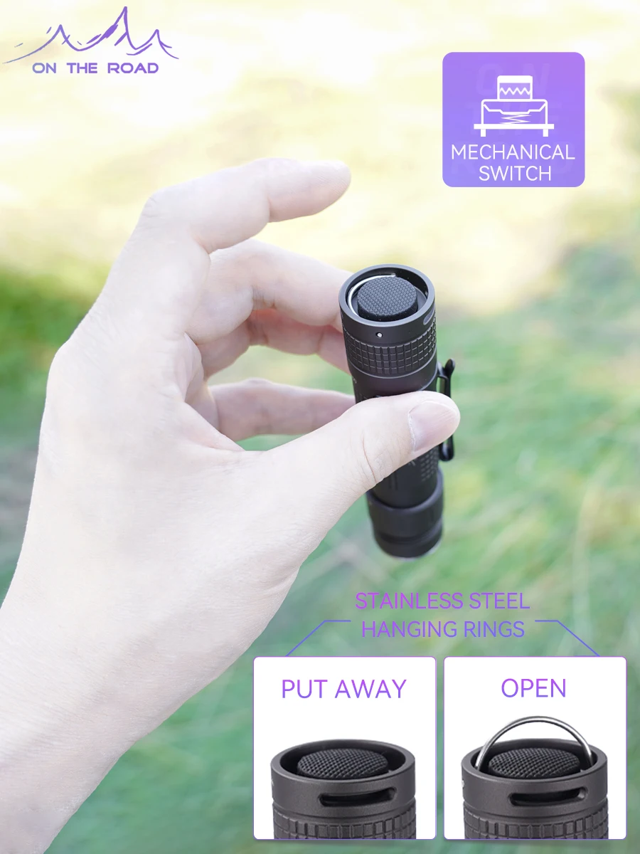 ON THE ROAD  M9X mini strong light flashlight 21700 small flashlight USB direct charge outdoor waterproof bodyproof super bright