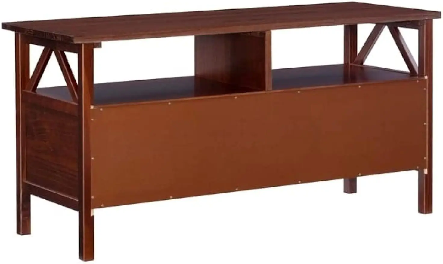 Madeira tradicional retangular TV Stand, espaço de armazenamento múltiplo, tabaco antigo, design versátil para TVs de até 44 polegadas