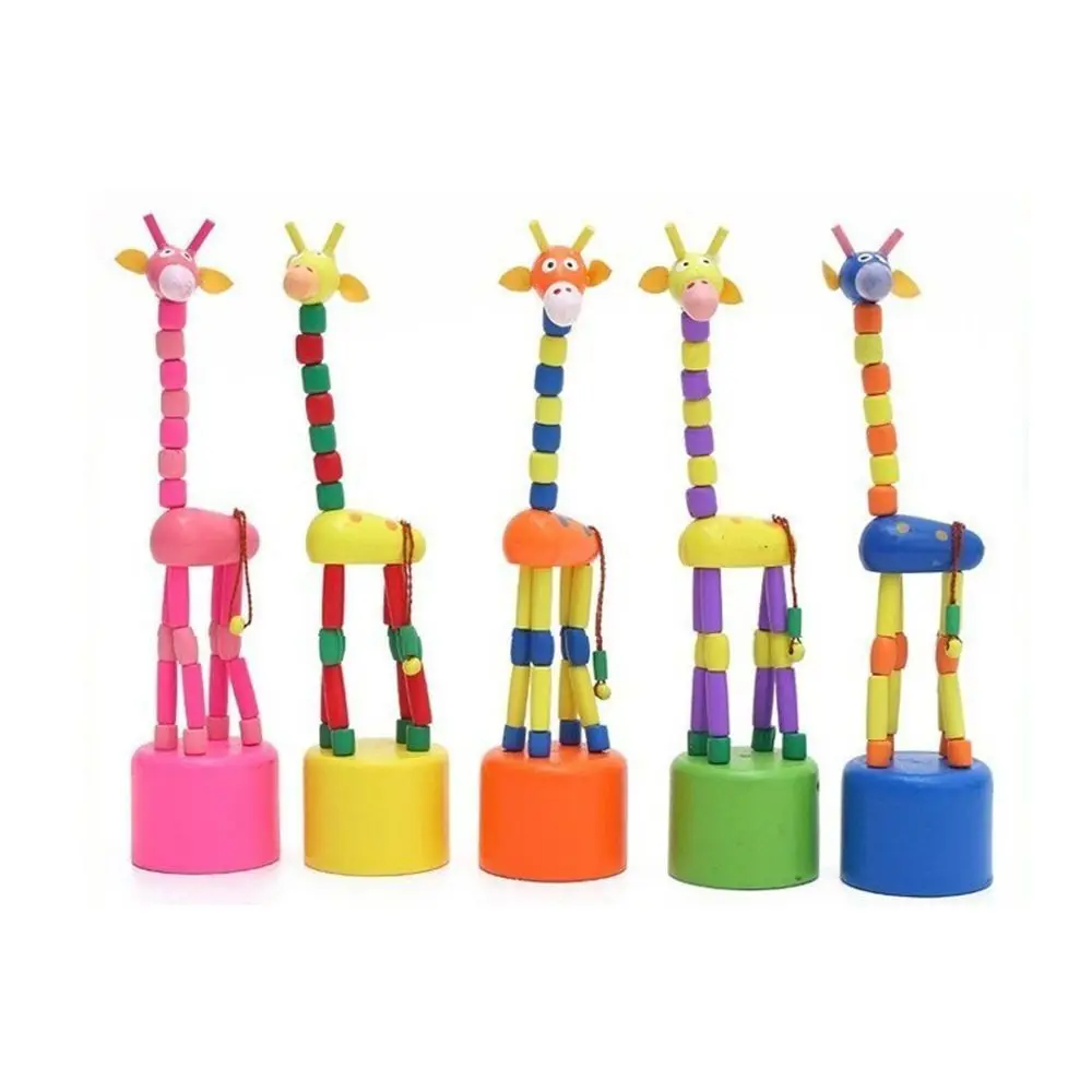 

Baby Early Wooden Decoration Animal Colorful Puzzles Cute Wood Party Cartoon Giraffe Dancing Giraffe Rocking