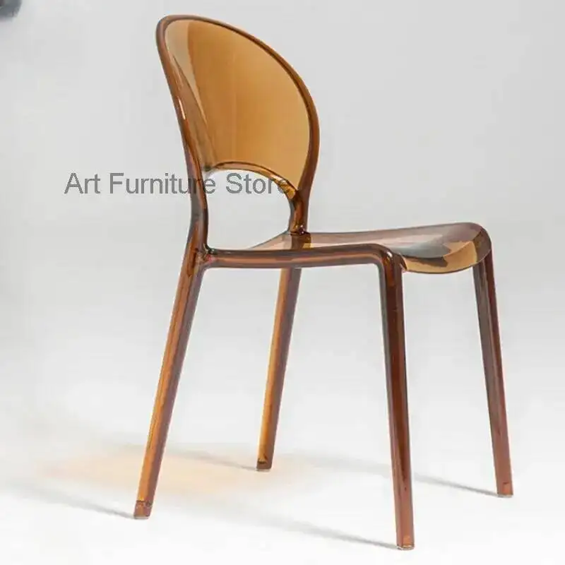 شرفة بلاستيكية كراسي تناول الطعام في الهواء الطلق غرفة المعيشة مريح واضح الطابق كراسي تناول الطعام الألعاب الحد الأدنى Sillas أثاث المنزل QQ