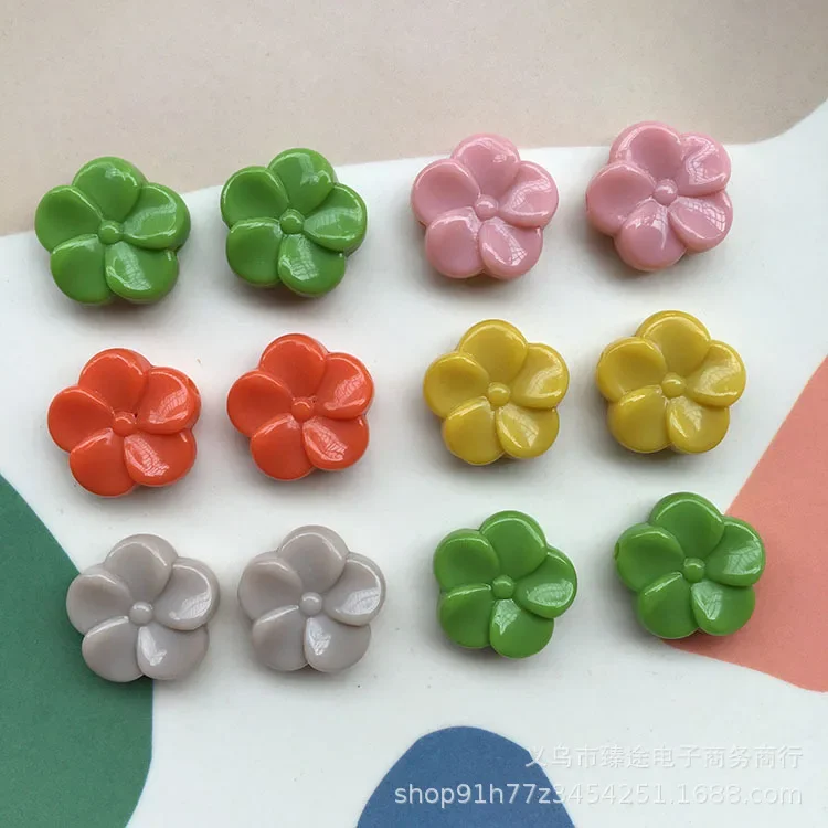 5pcs Japanese vintage resin flower beads Pendant Charms for Necklace Bracelet Earrings Jewelry Making Diy Findings