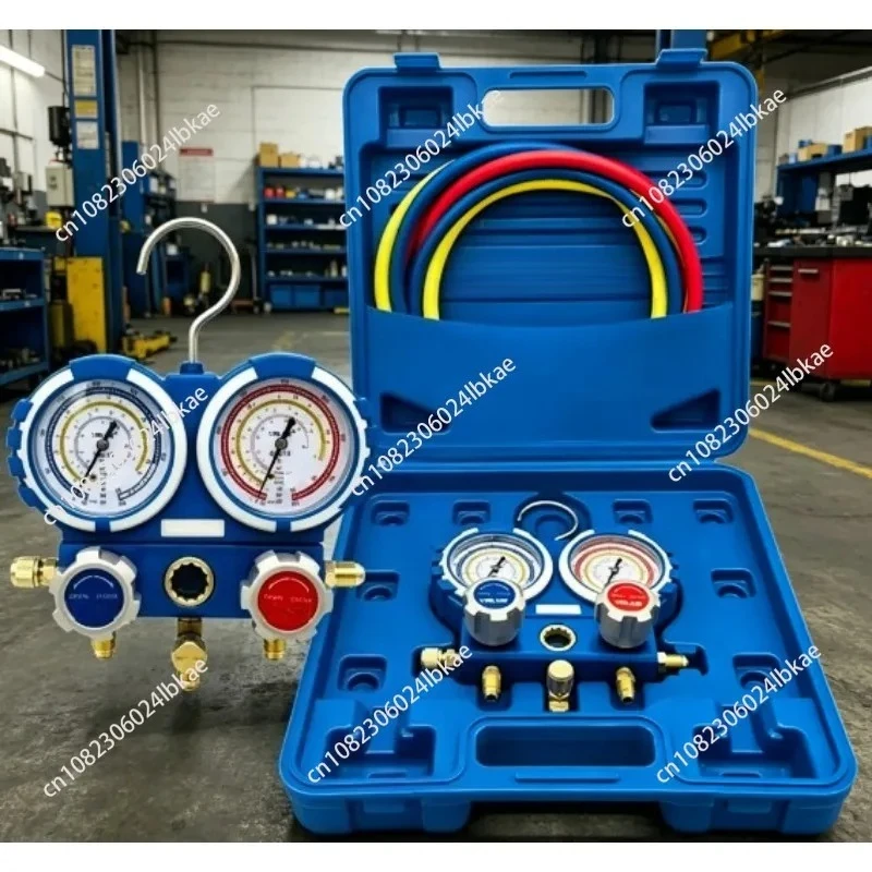 for VMG-2-R22-B R410a/R134a/R32 Air Conditioner Set Refrigerant Pressure Dual Gauge for HVAC Maintenance and Refrigerant Filling
