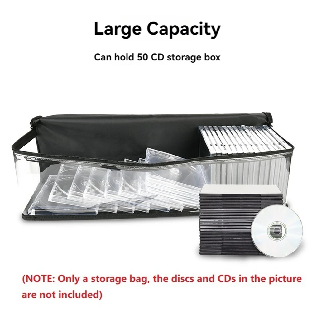 Durable CD Storage Bag Transparent TPU Dust Proof Storage Bag Home DVD Disc Portable Bag Boxes Album Game Disc Storage Box