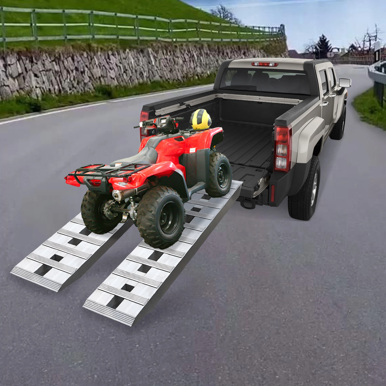 

2 X 60 * 12 Inch 6000 Pound Aluminum Trailer Ramps Loading Ramps For Trucks Automatic Trailer Ramps For Cars