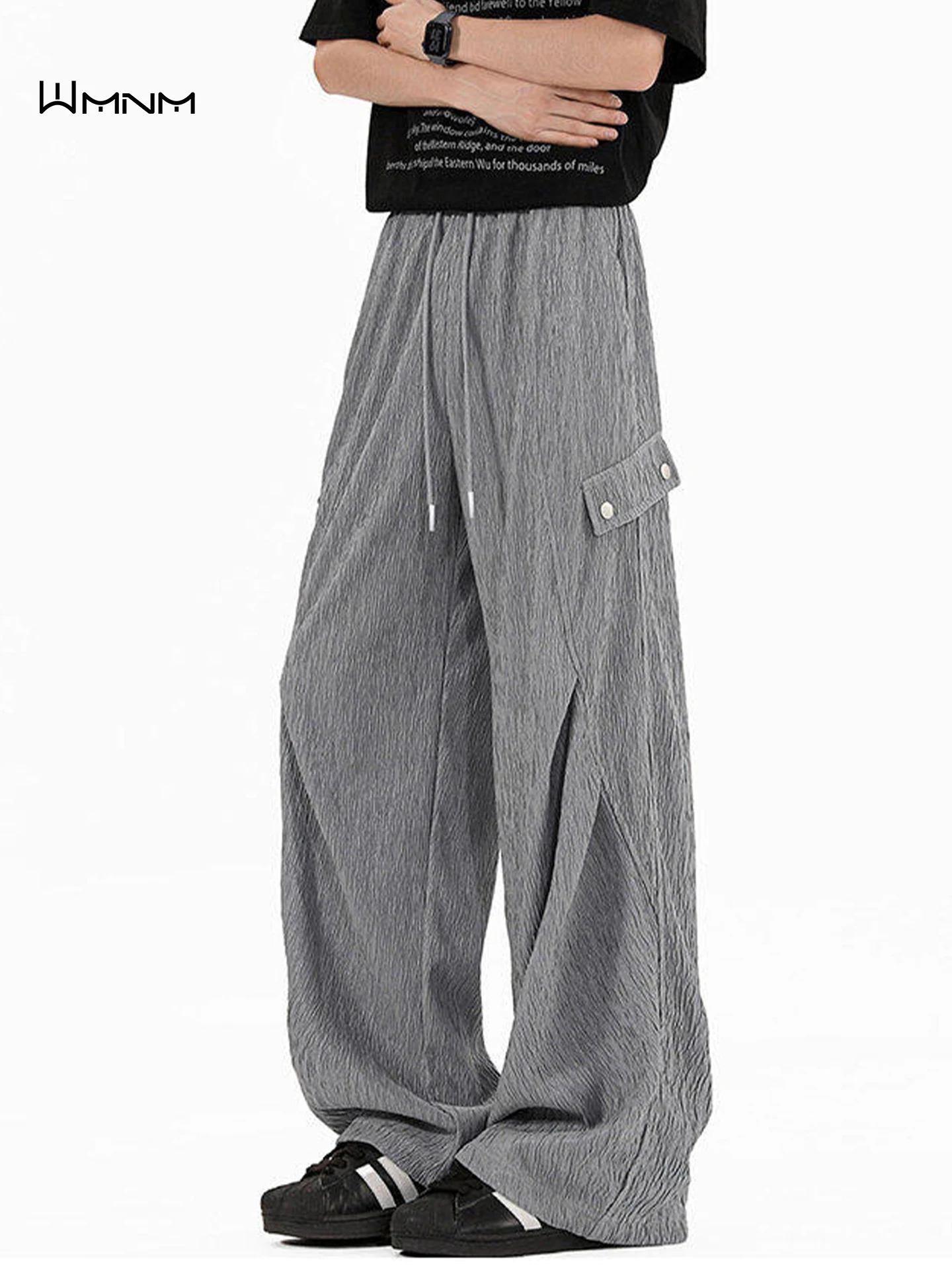 

Men's Summer Lightweight Breathable Ice Silk Pants Straight Leg Wide Leg Casual Long Trousers Qui Dry Faionable Urban Sle