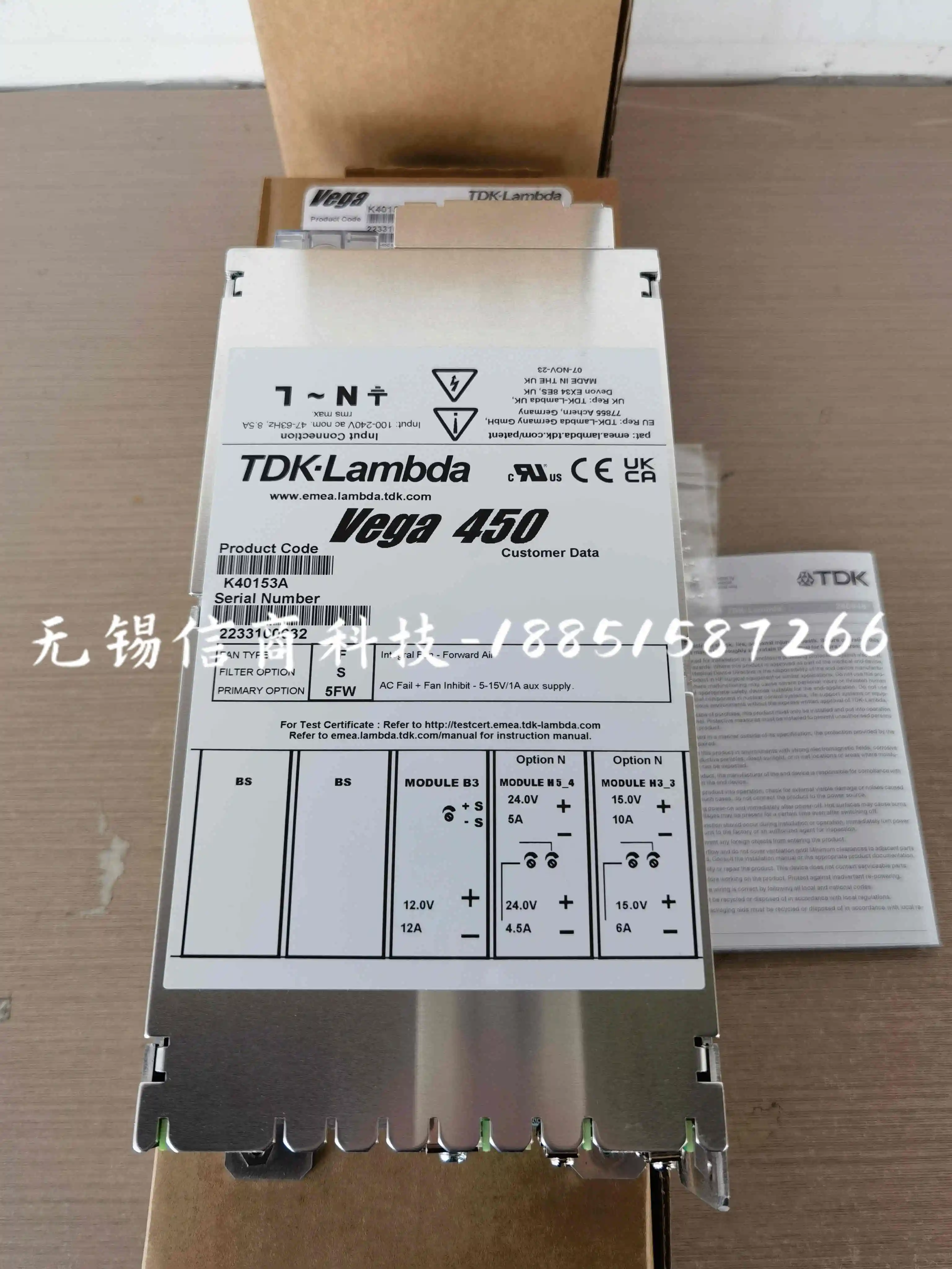 TDK-Lambda Power Module Vega 450 K40153A New Original Genuine