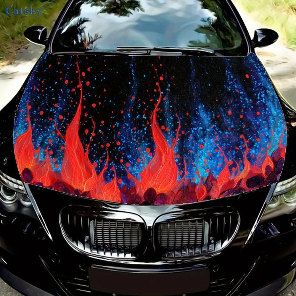 

Cool Flames print,car hood stickers,PVC waterproof Self adhesive car hood sticker,car hood decoration protection stickers,Auto A
