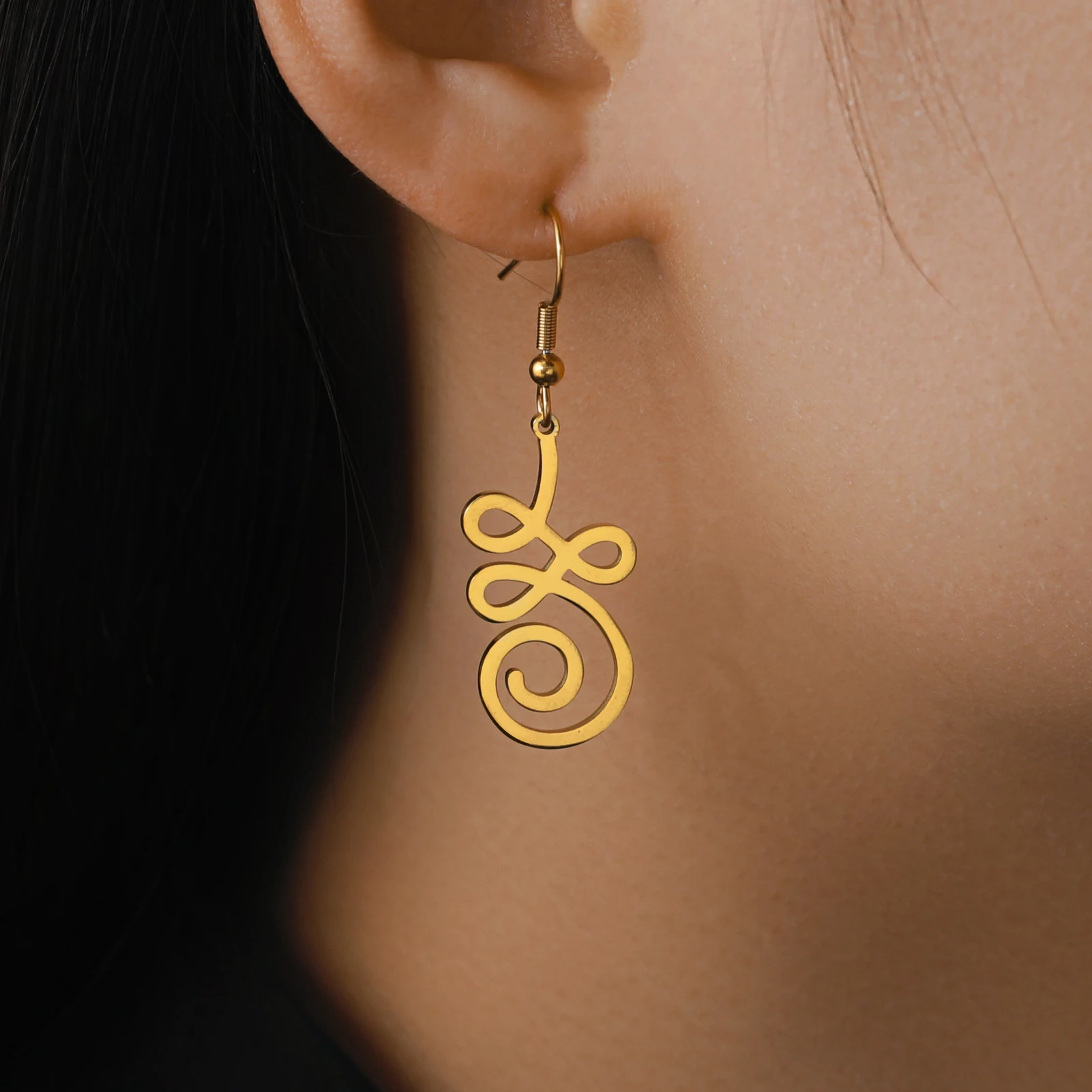 

Kkjoy Buddhism Flower Unalome Lotus Earrings For Women Men Stainless Steel Jewelry Birthday Gifts Wholesale