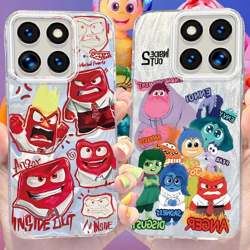 Disney Inside Out 2 Reflective Phone Case for Xiaomi 13T Pro 11 Lite 11i POCO X6 X5 X3 NFC M6 5G M4 M3 M2 F6 F5 F3 C61 4G Cover