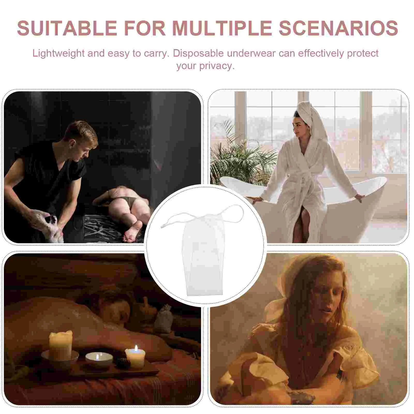 Travel Sweat Steam Sauna Panties Breathable Disposable Panties Non-Woven Fabric Brief T-back Saloon Spa Women