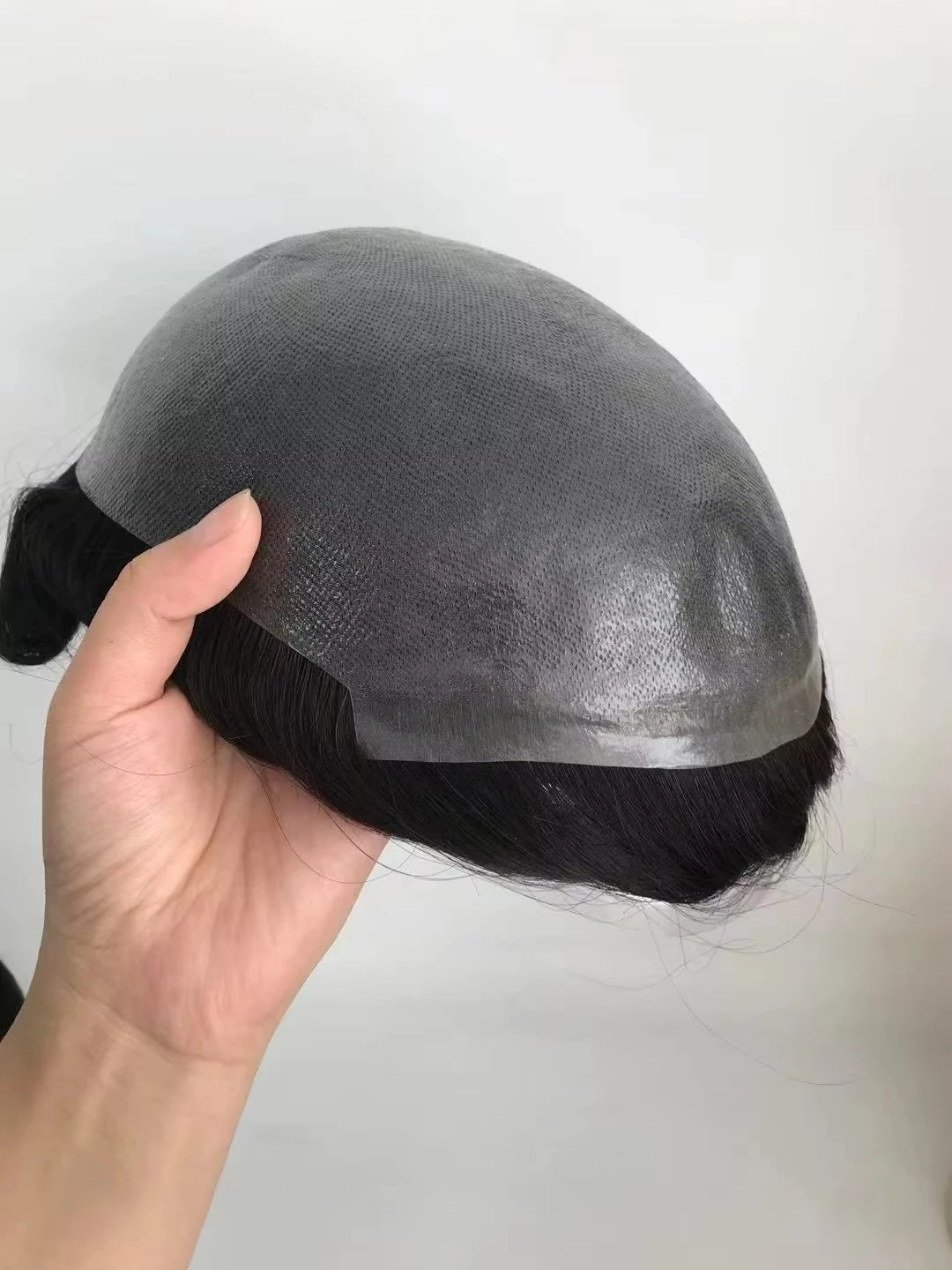أفضل بيع 1b50 فضي رمادي 100% شعر مستعار بشري متين 6 بوصة خط شعر طبيعي غير مرئي شعر مستعار رقيق للغاية للرجال