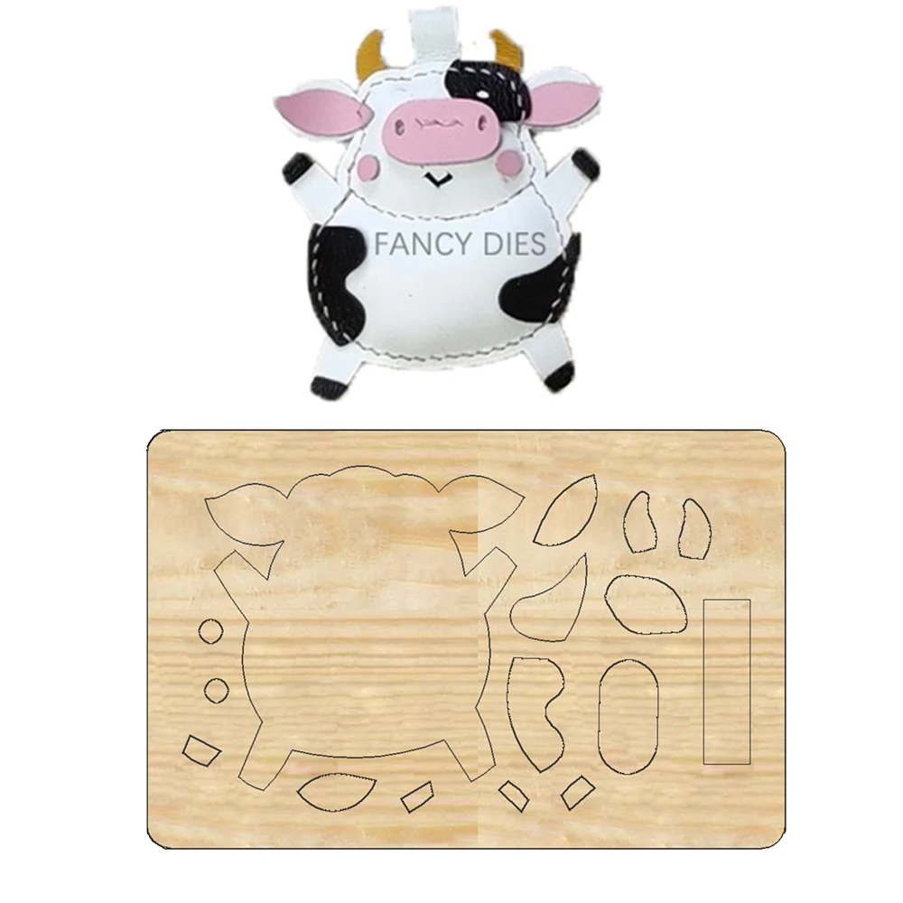 New Milk Cow Keychain cutter Cutting Die Mold Backpack Charm Wood Knife Mould Suitable For Fustelle