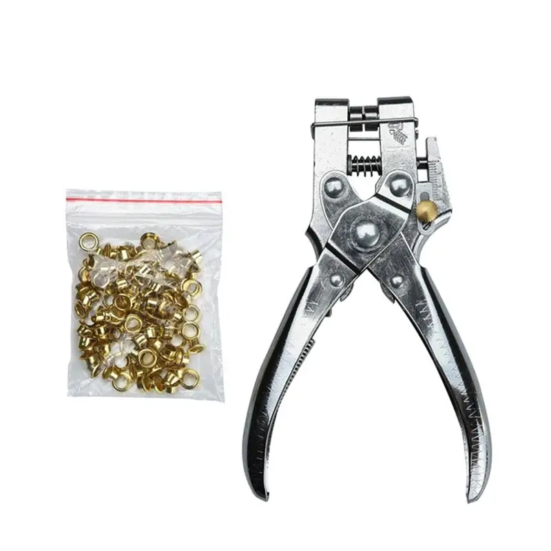 J1UL1N Eyelet Hole Puncher Leather Belt Hole Punch Plier Revolve Sewing Machine Bag Setter Tool Household Leathercraft