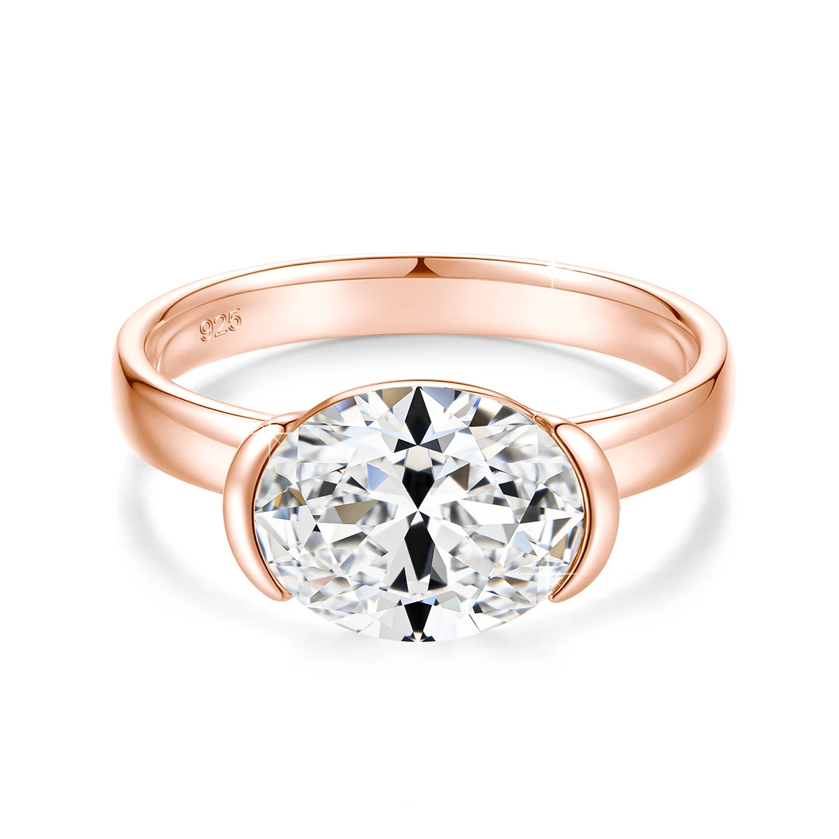 D-Farbe VVS Oval-Schliff Moissanit-Ringe für Frauen 8*10mm 3CT Labor-Diamant 925 Sterling Silber Edelschmuck mit GRA-Zertifikat – Detail 9