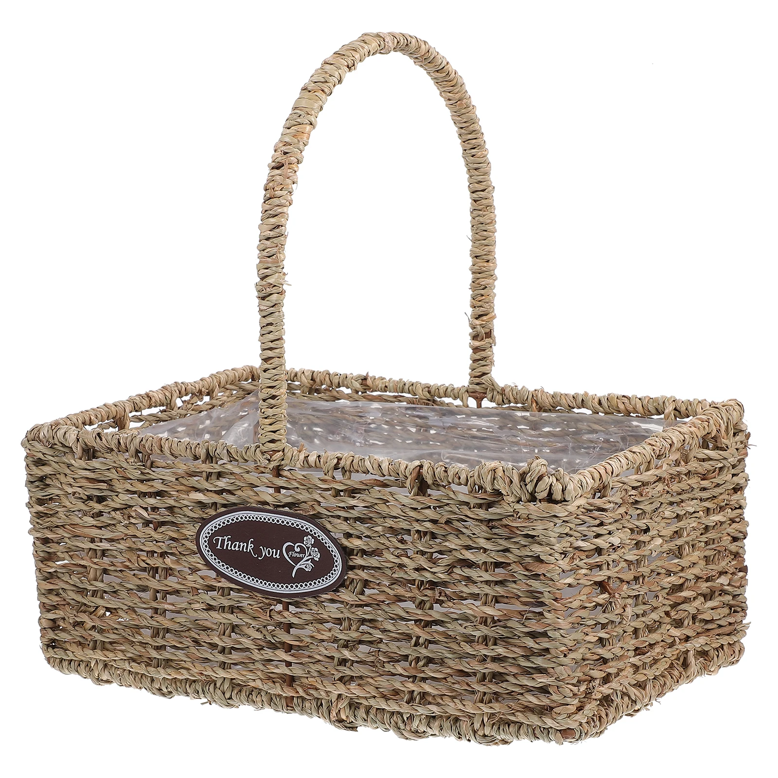 

Straw Basket for Wall Flower Plant Black Round H made Wickerwork Hanging Planter Kitchen Balcony Decor
