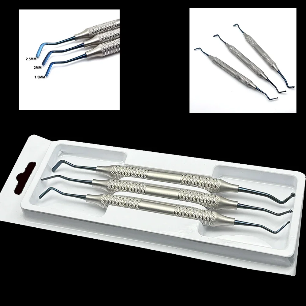 3Piece Dental Composite Resin Filling Spatulas Set Lightweight Non-Stick Coating for Dentists Teeth Repair and Filling Kit view 4