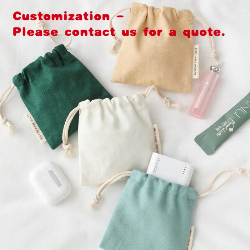 

custom.Chuanghua Cotton Double String Bag Canvas Cotton Packaging Drawstring Pouch Custom Printed Canvas Cotton Rope C