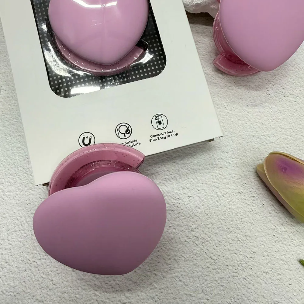 

Pink Big Heart Grip Magnetic Folding Phone Stand for IPhone 12 13 14 15 16 17 Pro Max Holder Mount Support for S25U